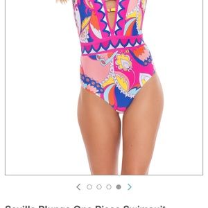 NWT Trina Turk swimsuit SEVILLA  1Pc Plunge size 14